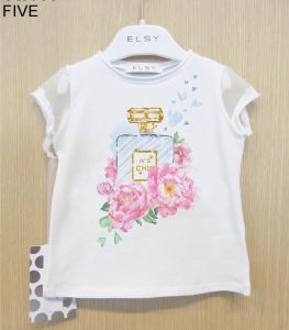 ELSY T-Shirt weiss Parfüm mit Glitzersteinen für Mädchen Elsy Baby Five 6905 Neu Grösse 116
