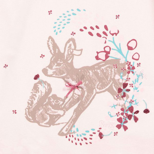 Steiff Langarm T-Shirt Bambi Reh Motiv barely pink rosa Mini Girl NEU L002023209 